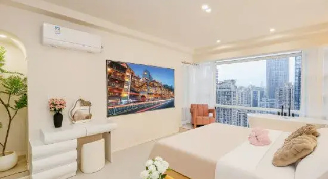 Люкс Baihong Sky View Studio with Deep Soak Tub - Jiefangbei Center