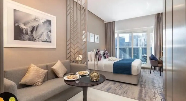 Vogue | DAMAC Maison Privé | Near Dubai Mall, Забронировать Апартаменты/квартира Отели Эмирата Дубая с бассейном, рядом с Al Wajeha Al Maeyah Marine Transport Station, Бассейн