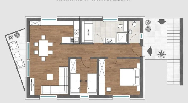 Апартаменты с балконом Apartments Sivka - Private Sauna