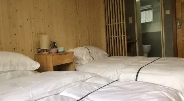 Кровать в общем номере Lushan Xianjuge Guesthouse