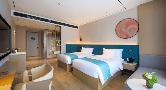 Deluxe Kahden hengen huone kaupunkinäköala Howard Johnson By Wyndham Longxiang Hotel Ningbo