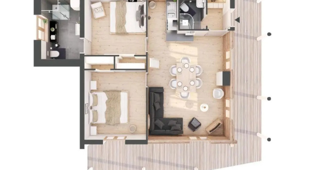 Апартаменты с 3 комнатами Chalet Franz