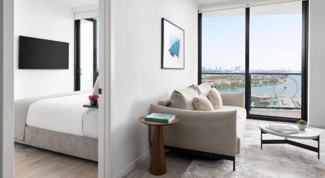 Двухместный люкс c 1 комнатой с видом на океан The Elser Hotel Miami - An All-Suite Hotel