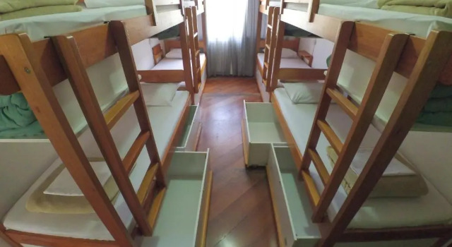 Кровать в общем номере Jardim Botânico House