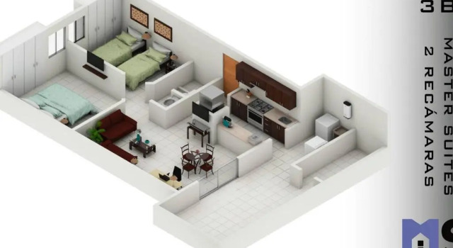 Апартаменты Acogedora Suite Alberca Bernardo Quintana 3B