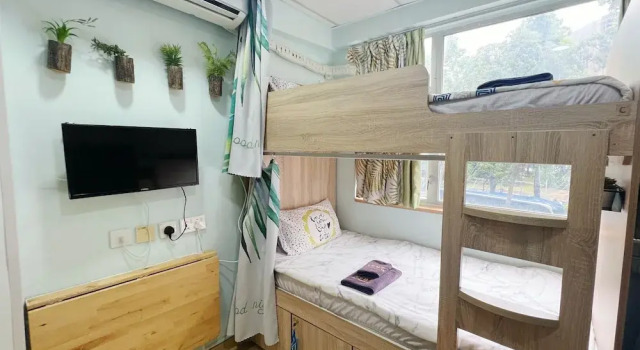 Кровать в общем номере (женский номер) с видом на сад AMU Dreamhouse 阿木旅舍