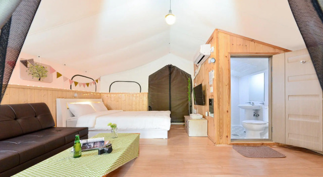 Gapyeong Gratia glamping, Забронировать Кемпинг Кемпинги и глэмпинги Деокхеон, Кемпинг