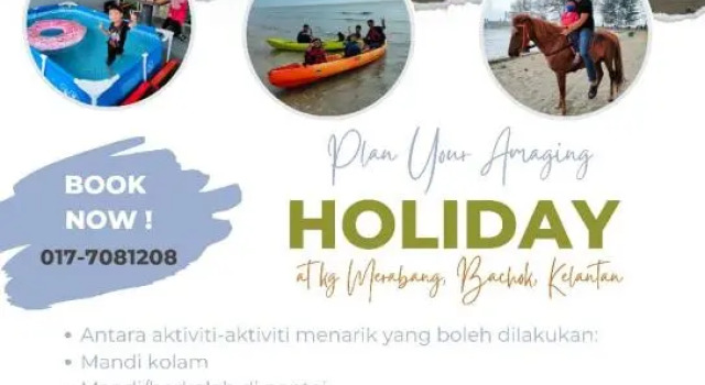 Rumah Pantai de Merabang (bungalow with pool)