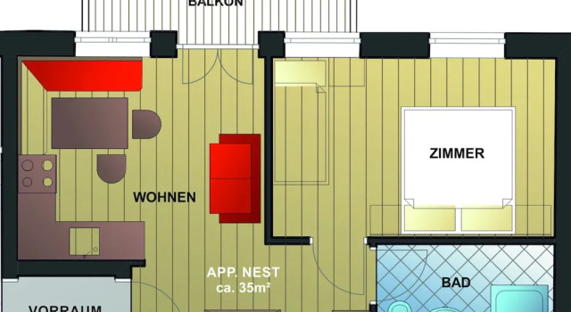 Апартаменты c 1 комнатой с балконом Appartement-Pension Kendlbacher