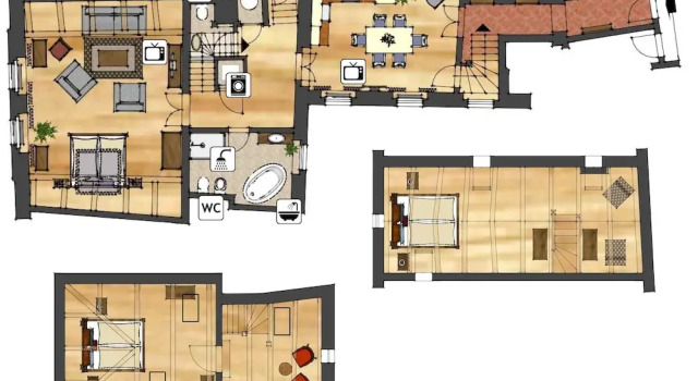 Luxus Zimmer 3 Zimmer Penthouse mit Balkon Residence U Mecenáše
