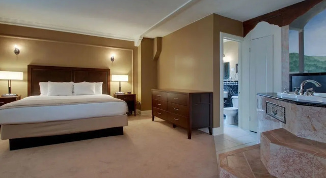 Suite 1 Schlafzimmer mit Stadtblick Knickerbocker on the Lake