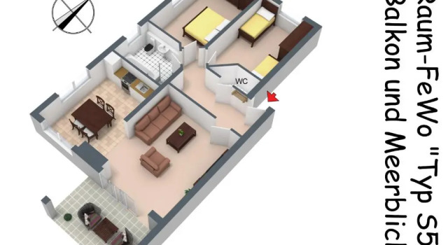Апартаменты с видом на море Ferienhaus - Strandstr. 24