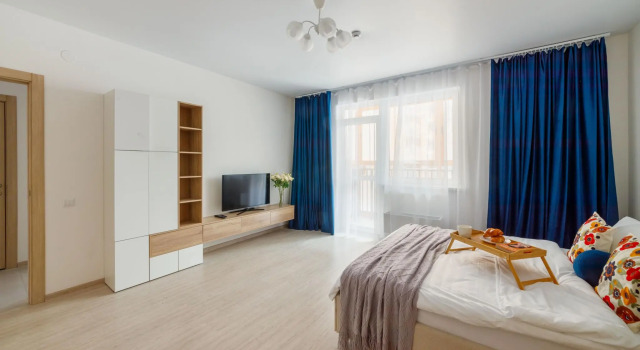A new 2-room apartment 2 minutes from the metro station.Rokossovsky Boulevard, Book Apartment Moscow Russia