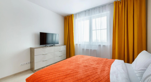 A new 2-room apartment 2 minutes from the metro station.Rokossovsky Boulevard, Book Apartment Moscow Russia