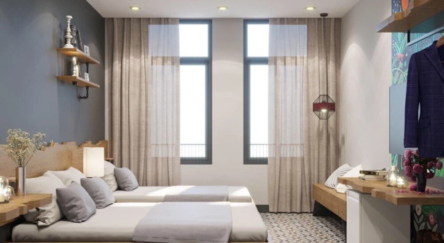 Кровать в общем номере The G Hotel Hue