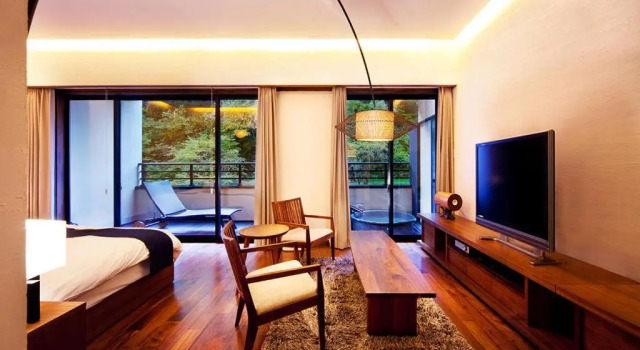 Люкс с балконом Premium Suites "Hanare Matsushimakaku" Produced by Shousuke no Yado Takinoyu