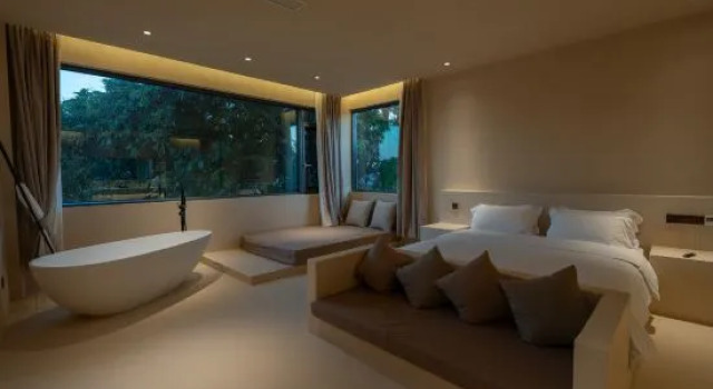 Семейный люкс с 2 комнатами с видом на внутренний двор Weizhou Xingsu Wild Luxury Yard (Weizhou Island North Shore Shell Beach Branch)
