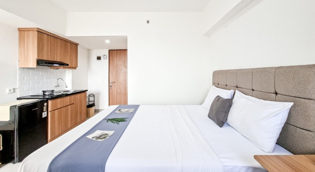 Estudio Estándar Compact White Studio At Cisauk Point Apartment