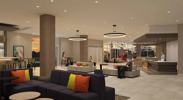 Кровать в общем номере Hilton Garden Inn San Jose Airport