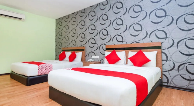 Superior Dvoulůžkový s manželskou postelí pokoj OYO 504 Hotel Aromas Kulai