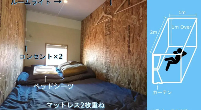 Кровать в общем номере Enoshima Guest House 134