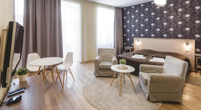 Студия с балконом Отель Riga Lux Apartments   Ernesta
