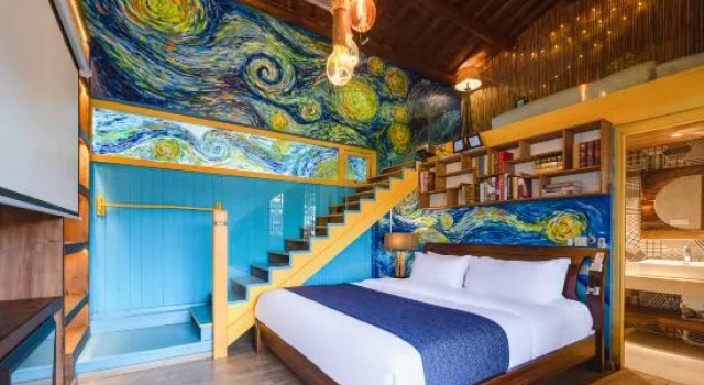 Кровать в общем номере Дуплекс с красивым видом из окна Wuyuan Huatianxi Thousand-Mu Rapeseed Flower Sea Photography Homestay