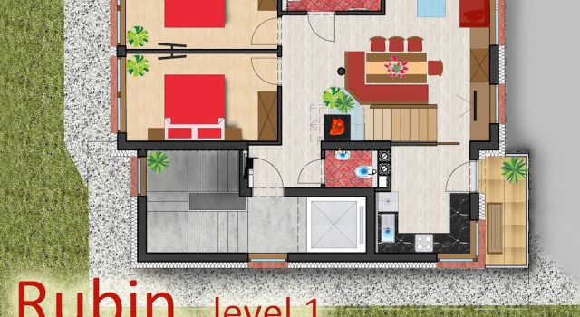 Номер Deluxe Apart Central - Premium Mountain&Garden