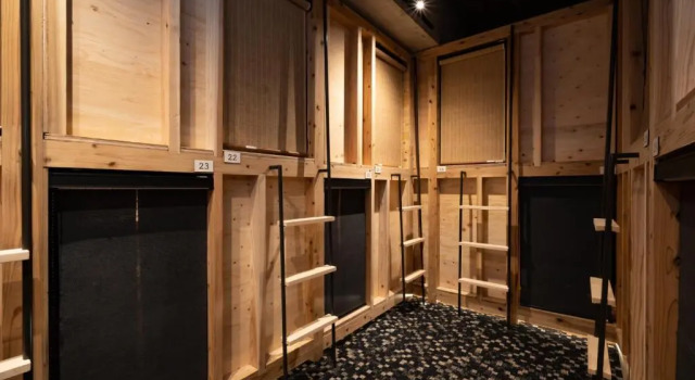 Кровать в общем номере Onsen Guest House Tsutaya