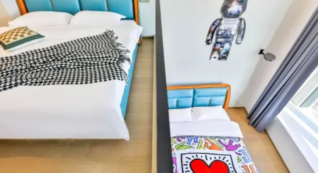 Четырёхместный люкс с видом на море Manxin Hotel Dalian Xinghai Square