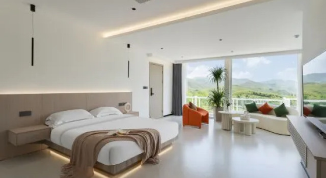 Кровать в общем номере Yimo·Mgs Resort Hotel