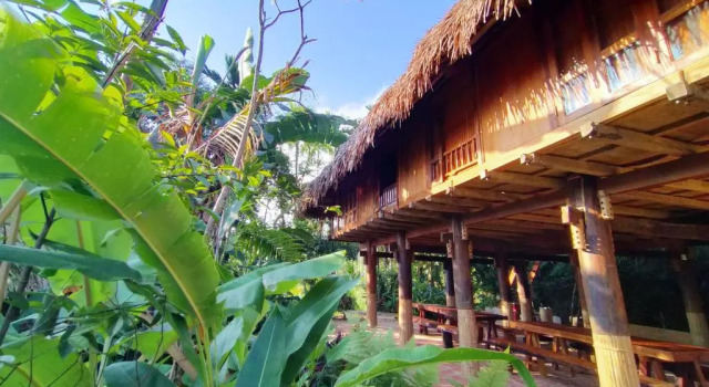 Кровать в общем номере PU LUONG BOUTIQUE GARDEN Spa & Travel