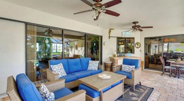Canal-front Escape w/ Dock & Pool in Cape Coral