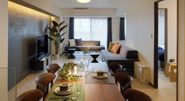 Апартаменты Premium с 2 комнатами с балконом Minn Kitahiroshima Station East
