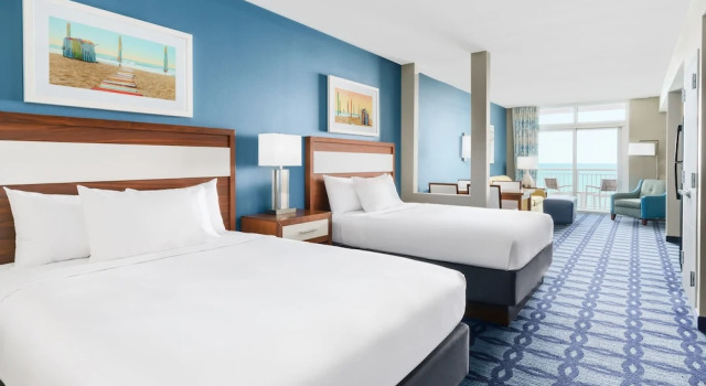 Номер Hearing Accessible с балконом и oceanfront Homewood Suites by Hilton Myrtle Beach Oceanfront