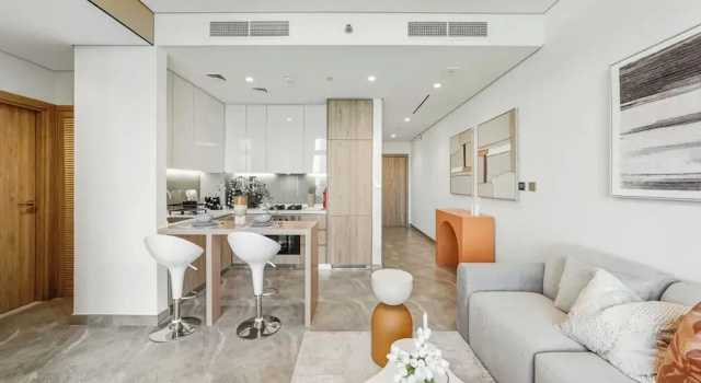 Апартаменты Serene Canal View 1BR Peninsula One