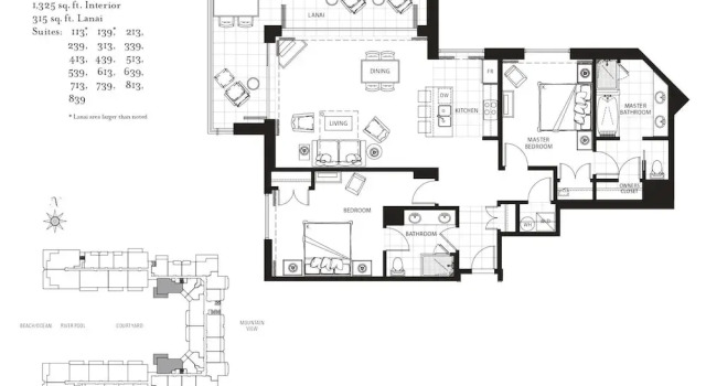 Номер Standard Honua Kai 2 Free Cars KBM Resorts Front Alii Suite 2 Units, 4 Bedrooms HK Ml-3158