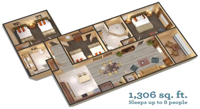 Люкс с 3 комнатами Floridays Orlando Two & Three Bed Rooms Condo Resort