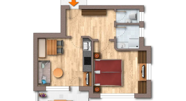 Номер Standard c 1 комнатой с балконом Apparthotel Ederfeld
