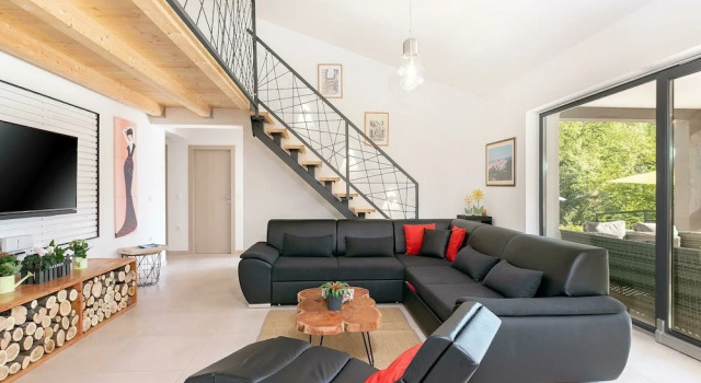 Beautiful Villa With Large Garden, Playground, Swimming Pool, in Green Surroundings at Labin