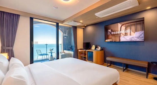 Camera doppia Deluxe con balcone e con vista sull'oceano Hound Hotel Ulsan