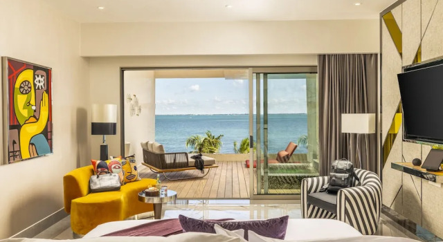 Двухместный люкс с балконом и oceanfront Hotel Mousai Cancun Ocean Front Adults Only - All Inclusive