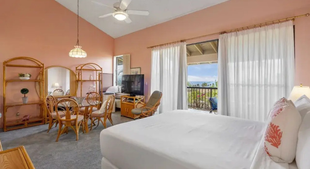 Wailea Ekahi 12D - Budget Friendly Ocean View Studio w/ Lanai, Kitchen, WD, & AC