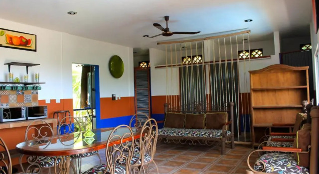 Кровать в общем номере Hacienda bambú