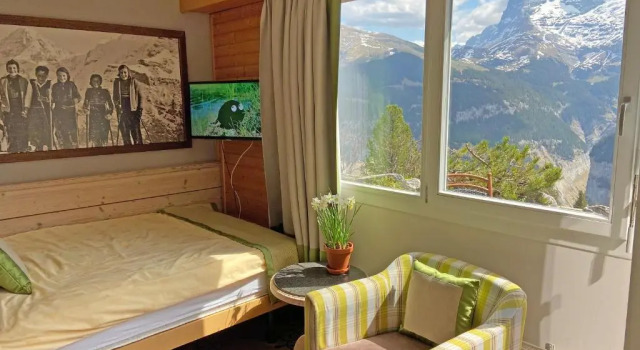Одноместный номер с видом на гору Айгер Eiger Mürren Swiss Quality Hotel
