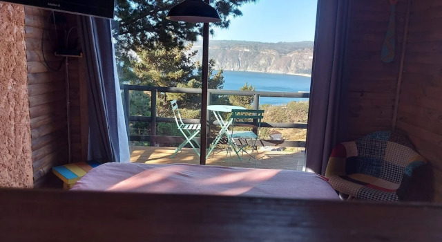 Номер Deluxe c 1 комнатой с балконом и с видом на залив Carilafquen Turismo y Spa