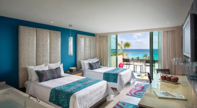 Семейный номер Deluxe с 2 комнатами с видом на залив Hard Rock Hotel Cancun - All Inclusive