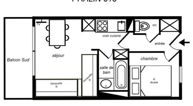 Appartement Méribel, 2 pièces, 4 personnes - FR-1-182-99