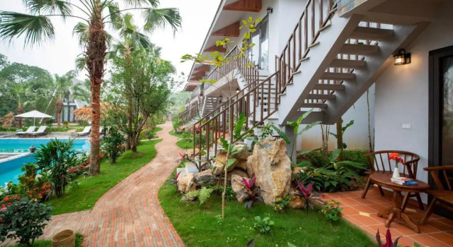 Семейный номер Deluxe с видом на сад Khách xá Bái Đính - Bai Dinh Guest House