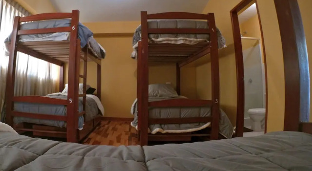 Кровать в общем номере с видом на горы El Parche Rutero Hostel